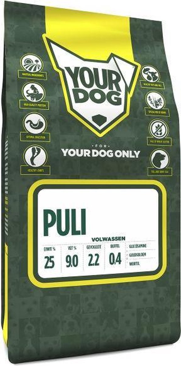 Volwassen 3 kg Yourdog puli hondenvoer