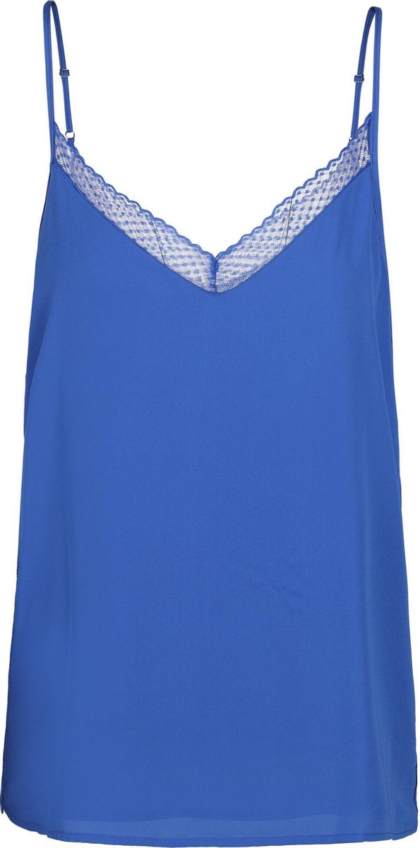 Cassis - Top met kantdetail - Koningsblauw