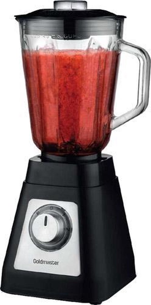 Goldmaster Blender met glazen kan - 600W - 1.5L - Zwart