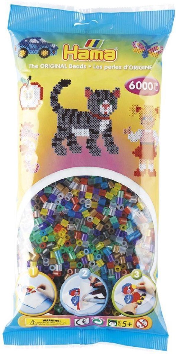 Hama 205-53 Bag 6000 Beads Translucent Mix 53