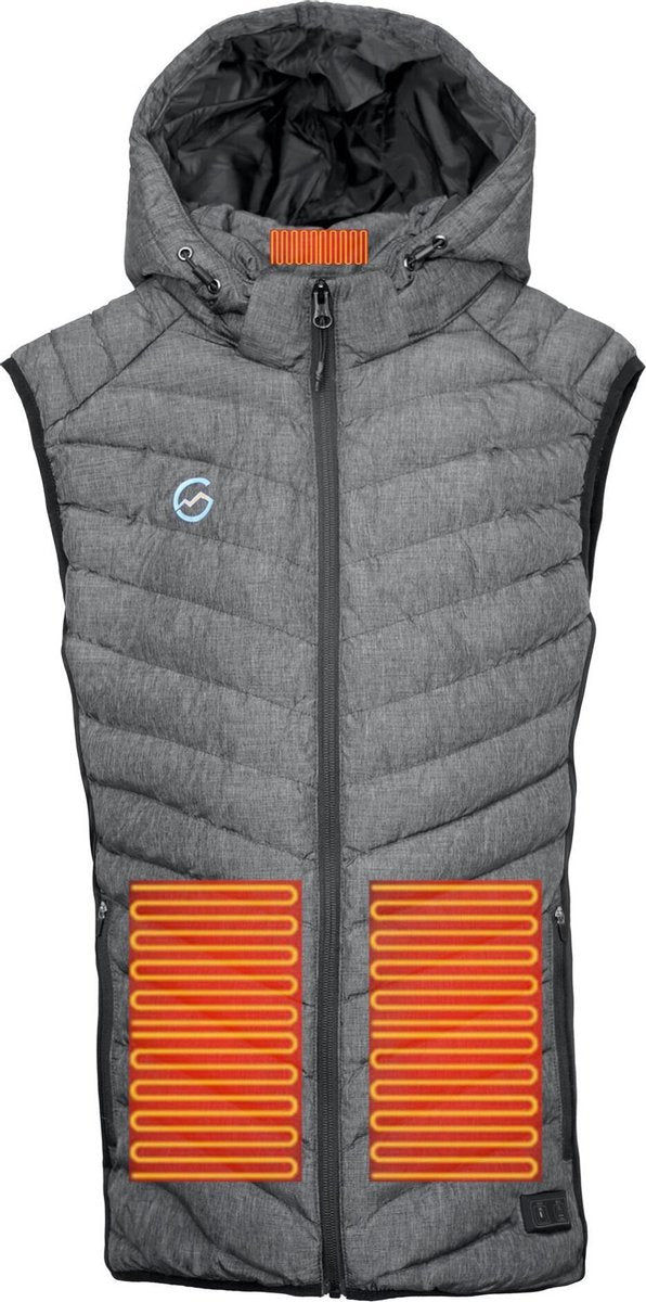 GLØDE Elektrische Verwarmde Kleding Jas Bodywarmer Heren Grijs Maat M Met Accu