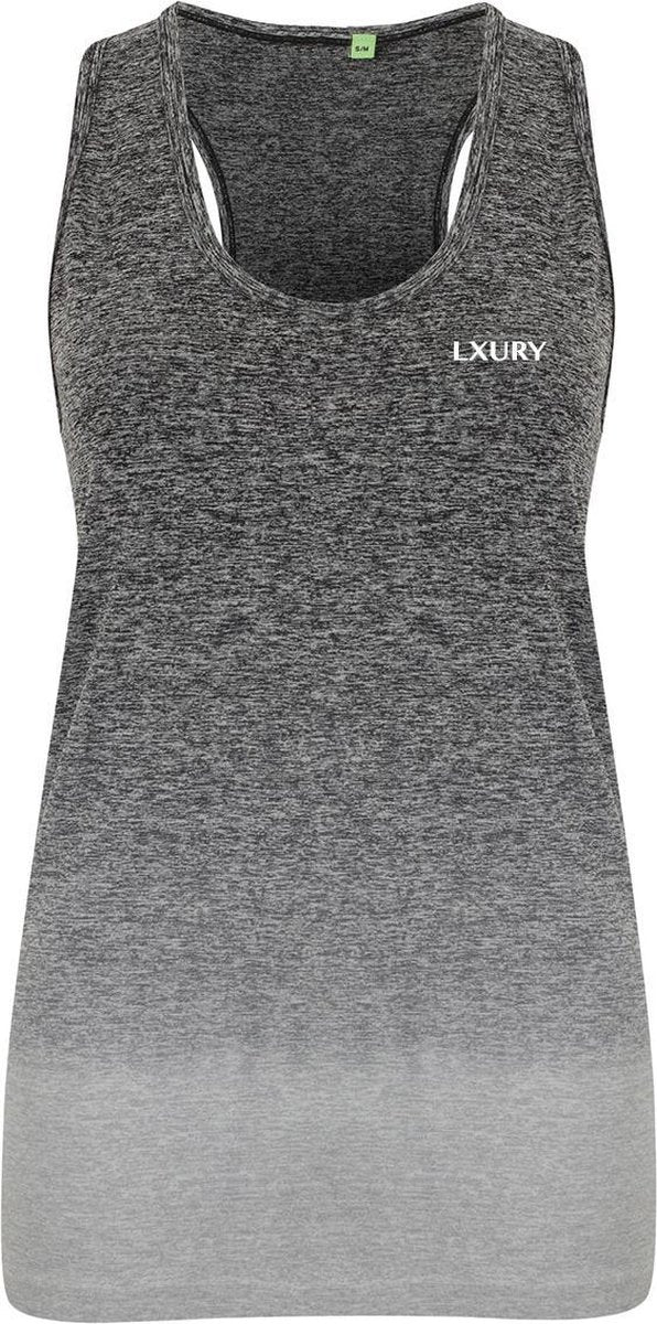 LXURY Fade Hemd Dames Grijs Maat XXS/XS - Sportshirt - Performance - tanktop - Mouwloos Shirt - Sportkleding - Sport Tanktop - Sport Top