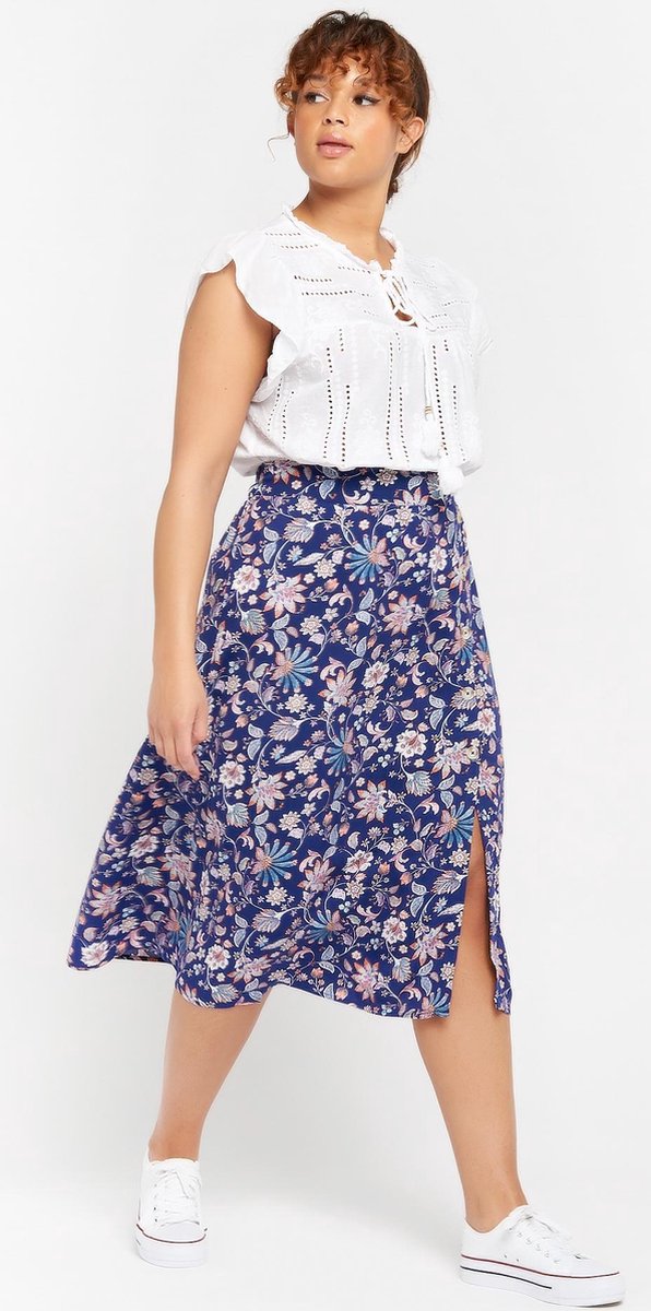 Blouse met korte vlindermouwen - Wit