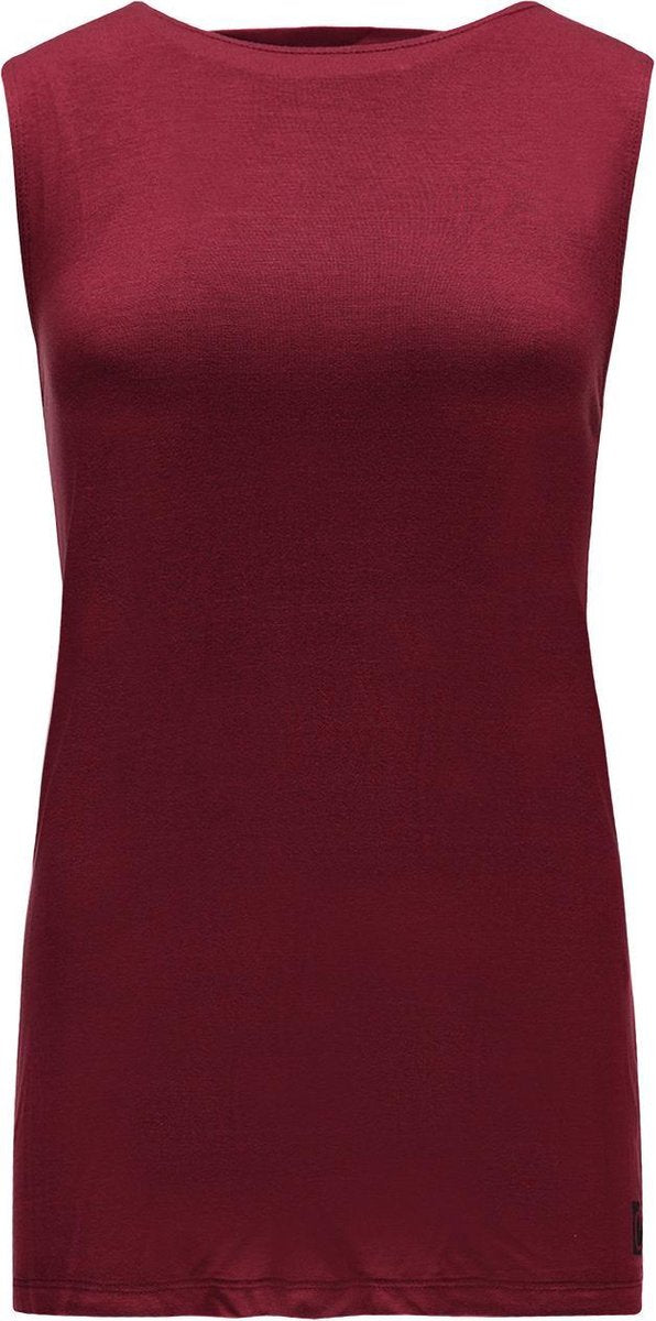 Re-Born Tanktop Elastiek Open Rug Dames - Burgundy - Maat M