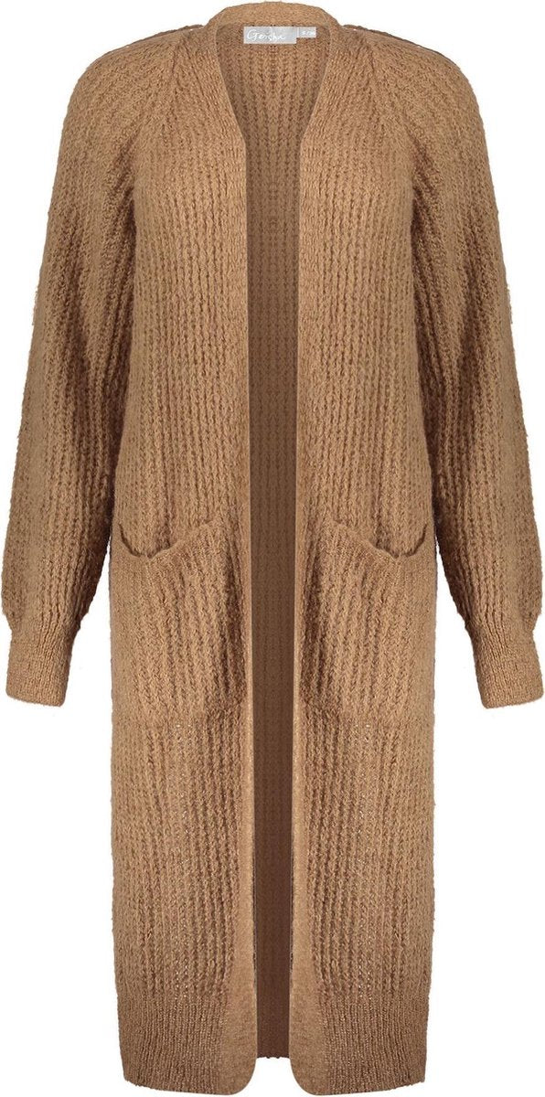 Cardigan Long With Pockets Ls 04555 Tabacco
