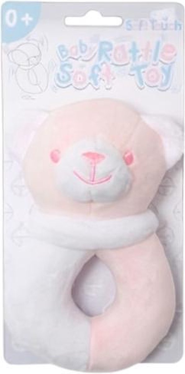 Soft Touch Rammelaar Beer Meisjes 12 Cm Polyester Roze