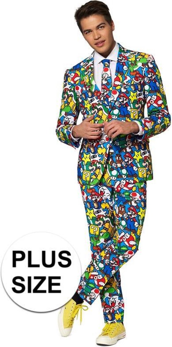 Grote maten heren kostuum Nintendo Super Mario - Opposuits pak - Verkleedkleding/Carnavalskleding 54 (2XL)