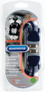 Bandridge - VGA Beeldscherm Kabel - 2 m - Zwart
