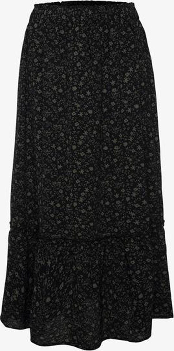 TwoDay dames maxi rok met bloemenprint - Zwart - Maat S