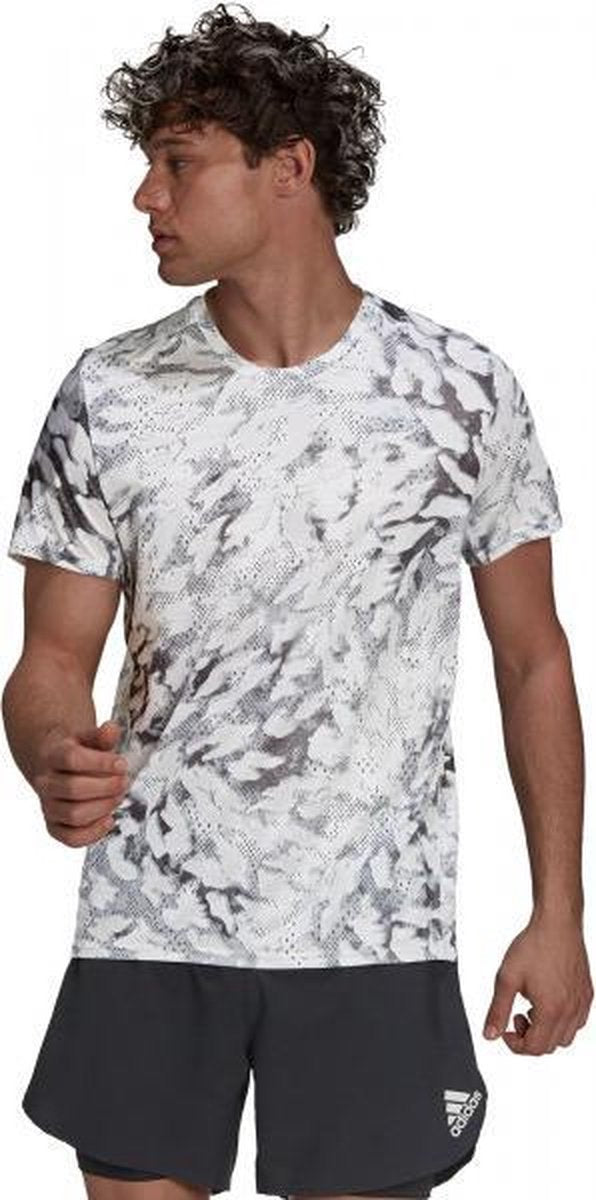 adidas Fast AOP Shirt Heren - groen/wit - maat M