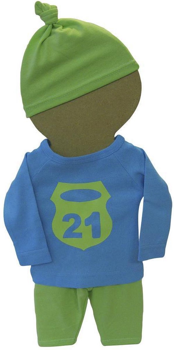 Amelius Jongenskledingset - Appelgroen / Turquoise - Maat 42