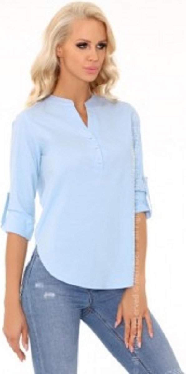 Katelijn Blouse Katoen Hemelblauw M