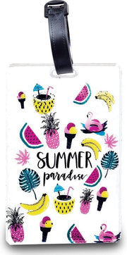 Worldpack Bagagelabel Summer Paradise 11 Cm Wit/multicolor