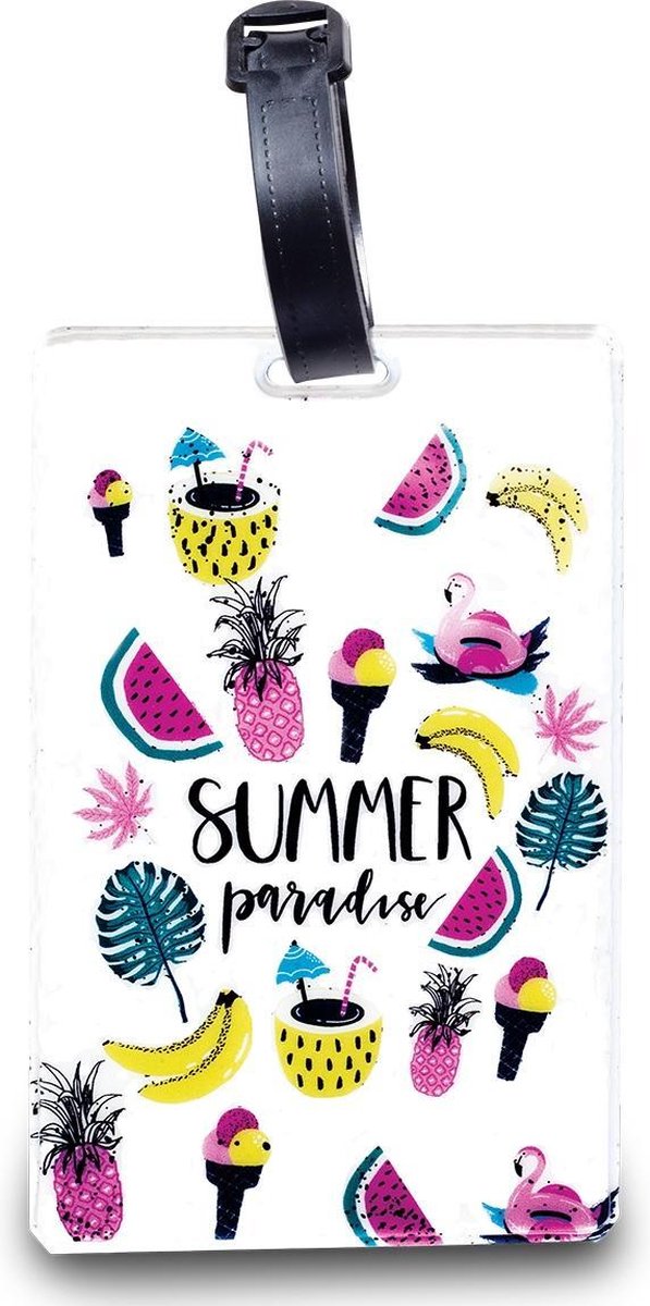 Worldpack Bagagelabel Summer Paradise 11 Cm Wit/multicolor
