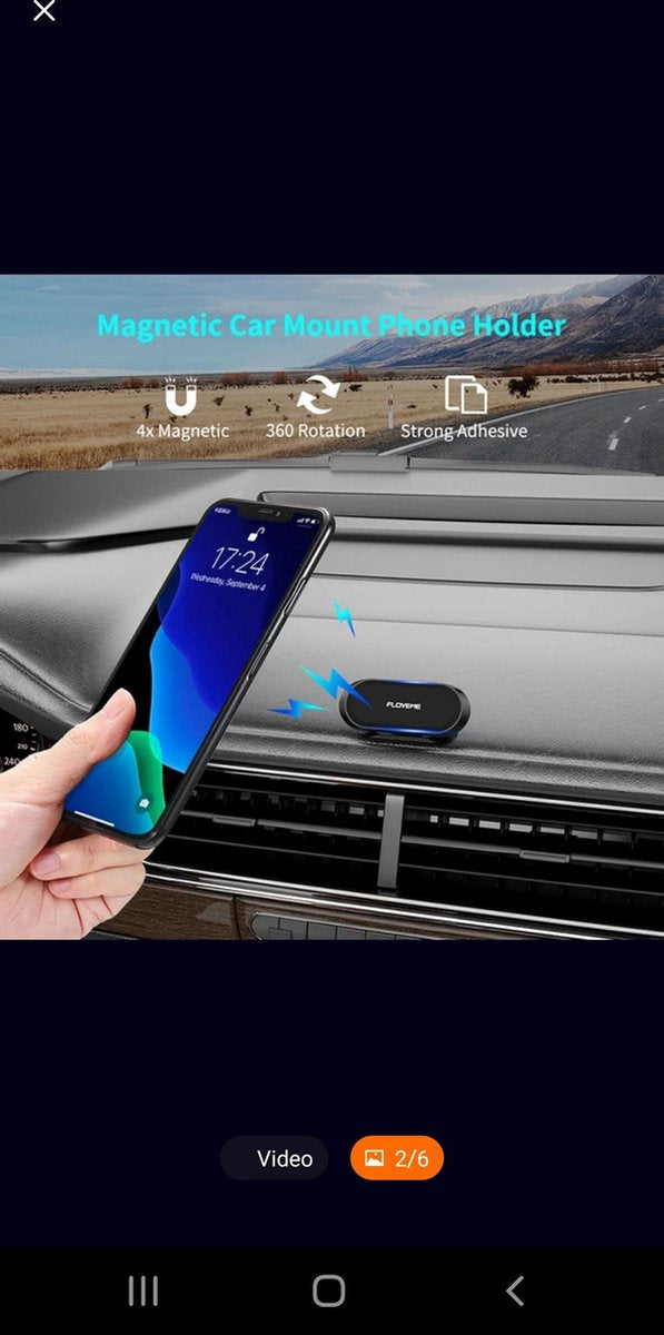 carkit set. Telefoonhouder en oplader voor in de auto.