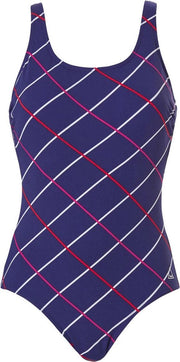 Tweka Badpak Pool Swimsuit Shape Soft Cup Big Check Navy 46