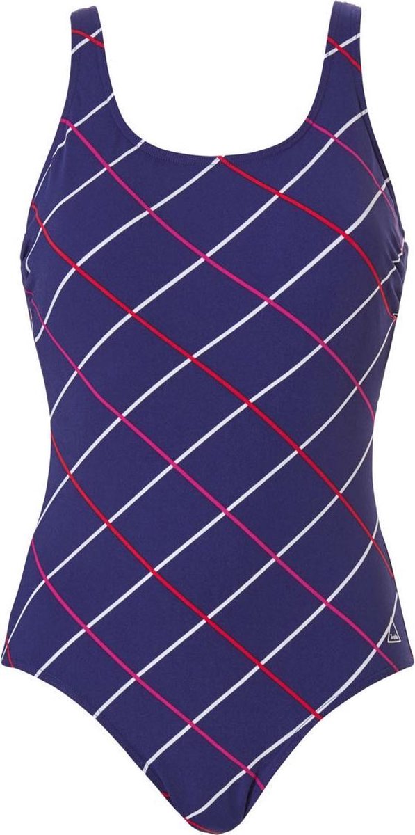 Tweka Badpak Pool Swimsuit Shape Soft Cup Big Check Navy 46