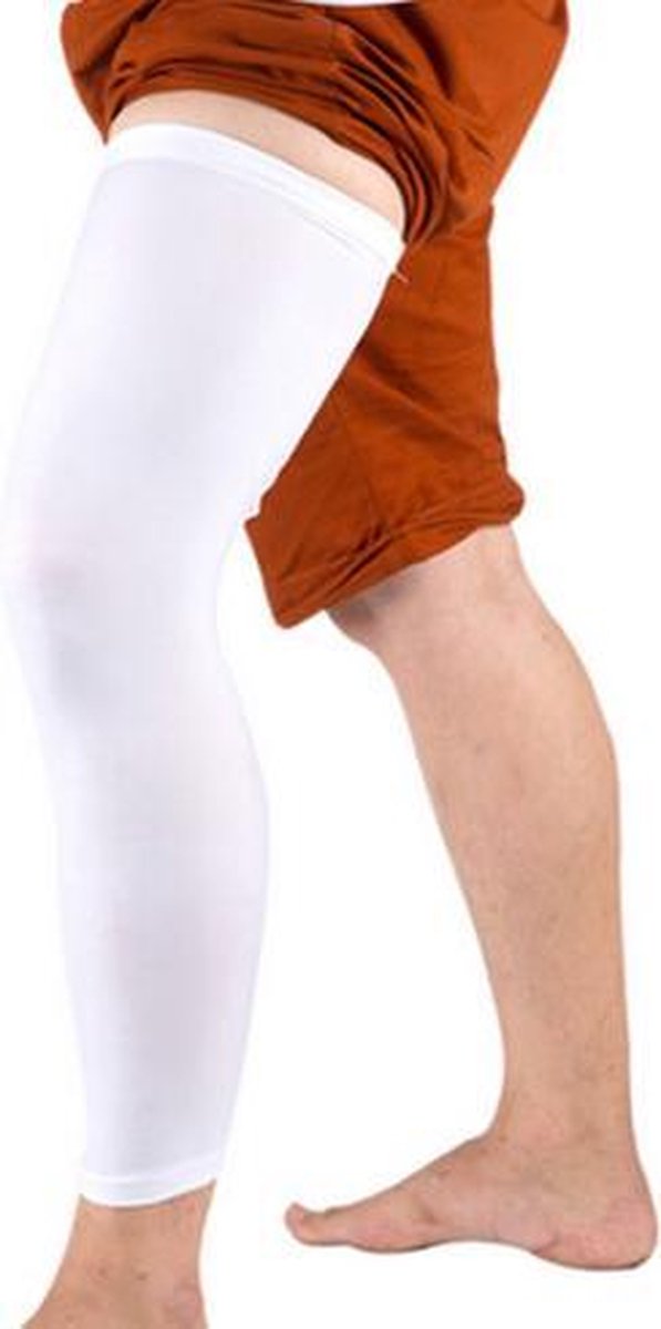 Sitsport Witte Beenwarmers voor o.a. wielrennen - Beenstukken - Kniewarmers - Kniestukken - M
