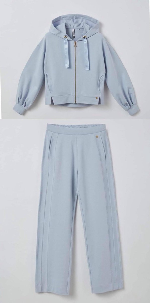 Lords & Lilies huispak broek + vest dames - lichtblauw - 211-5-LHF-K/836 - maat M