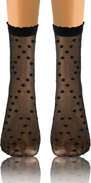 Sesto-Senso 2pack micro net pantysokjes Fashion 20den met stippen patroon