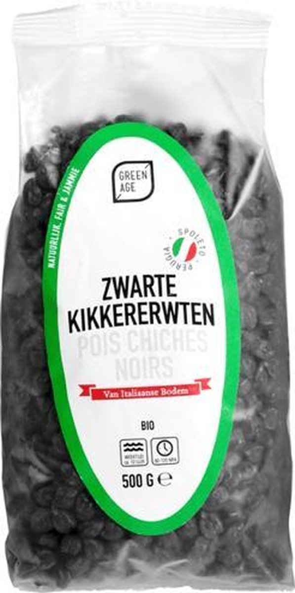 Zwarte kikkererwten GreenAge - Zak 500 gram - Biologisch