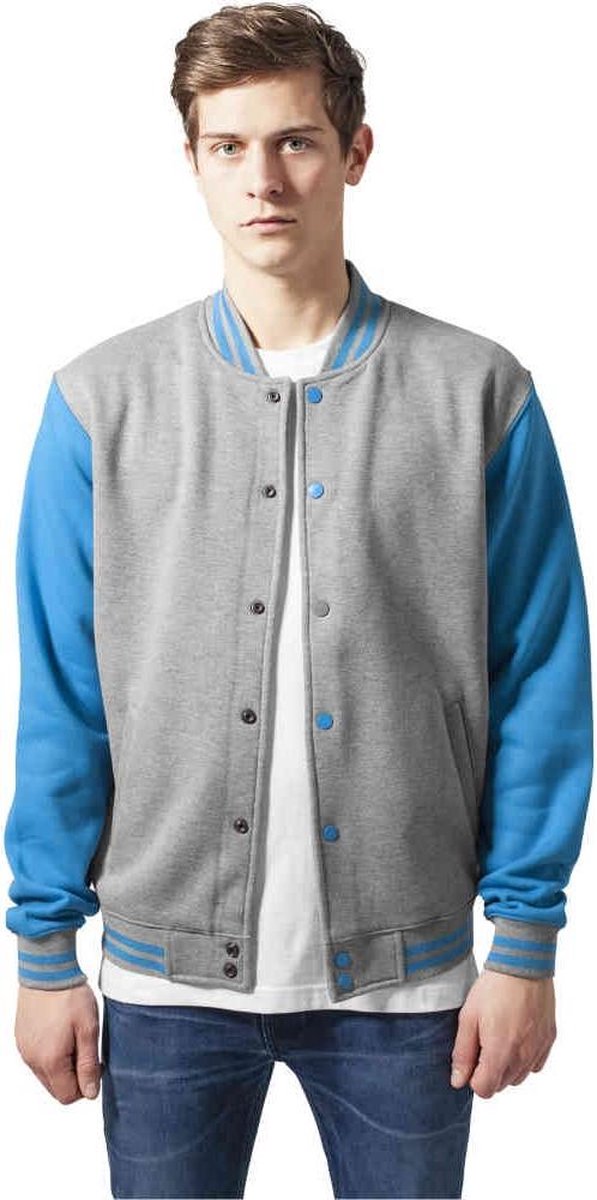 Urban Classics College jacket -M- 2-Tone Sweat Grijs/Blauw