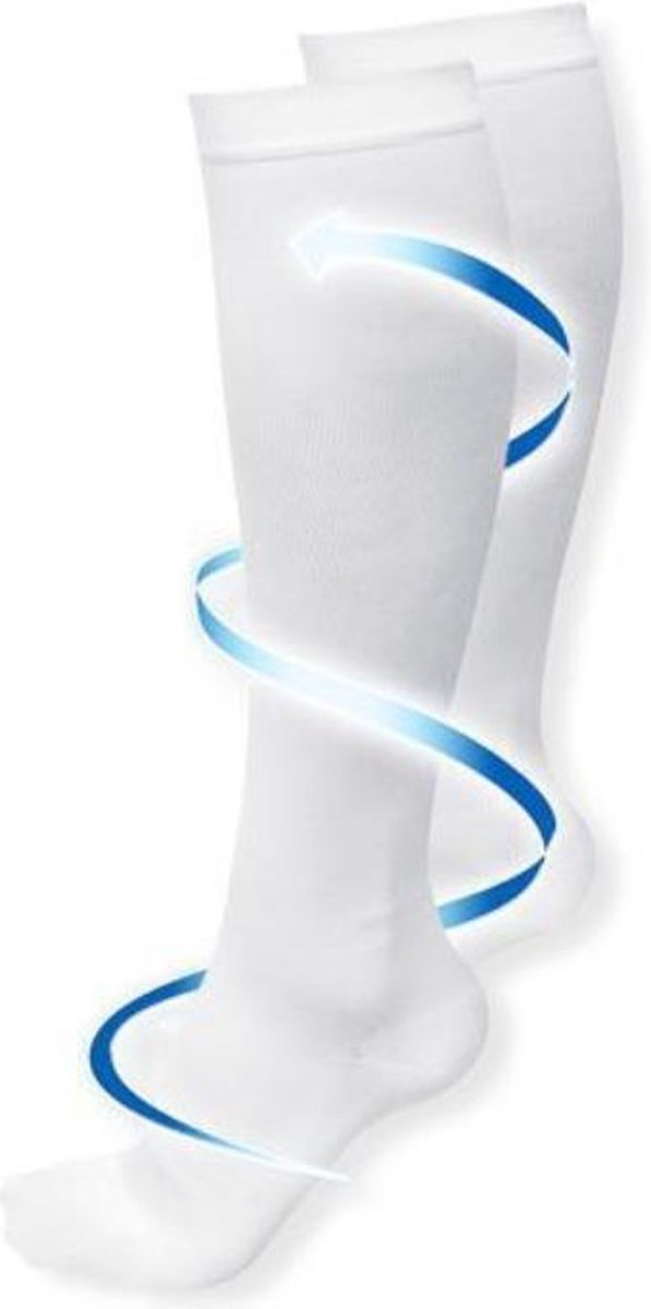 Miracle Socks Unisex Compressie Sokken – Wit– 1 Paar – Maat 36-41