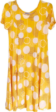 Hoogwaardige Dames Jurk / Zomerjurk / Strandjurk | 100% Viscose | Geel - M/L