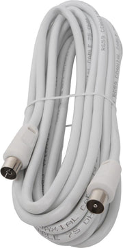 Coax Kabel - Aigi Crito - 5 Meter - Rechte Connectoren - Wit - BES LED