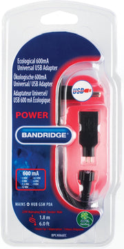 Bandridge - Voedingsadapter Universele AC Stroom Adapter 3 VDC / 4.5 VDC / 6 VDC / 7.5 VDC / 9 VDC / 12 VDC - 600 mA