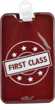 Dresz Kofferlabel First Class Pu-leer 11 X 7 Cm Bruin