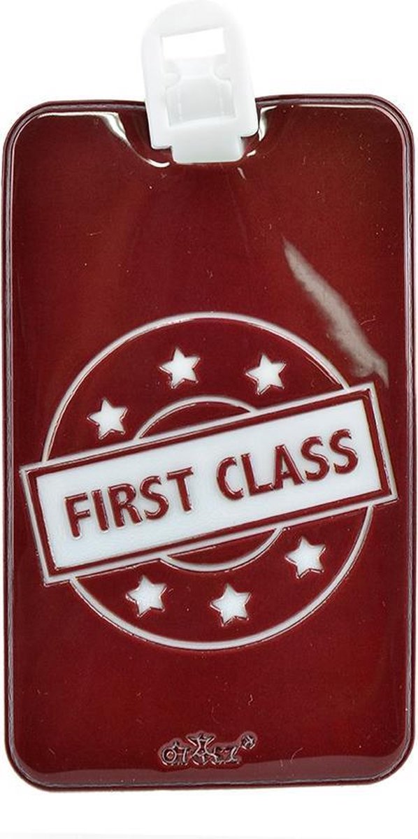 Dresz Kofferlabel First Class Pu-leer 11 X 7 Cm Bruin