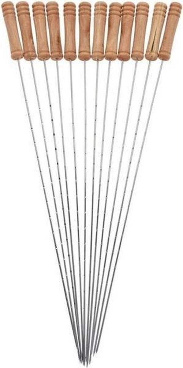 Bbq Grillspies Rvs Zilver 38 Cm 12 Stuks