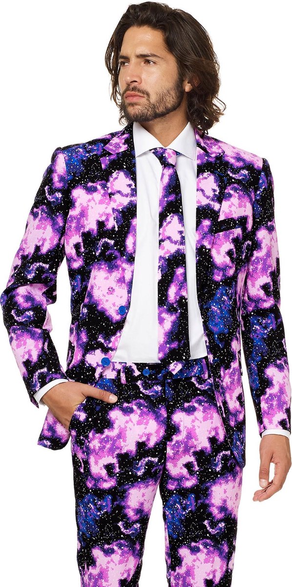 OppoSuits Galaxy Guy - Mannen Kostuum - Paars - Carnaval - Maat 50