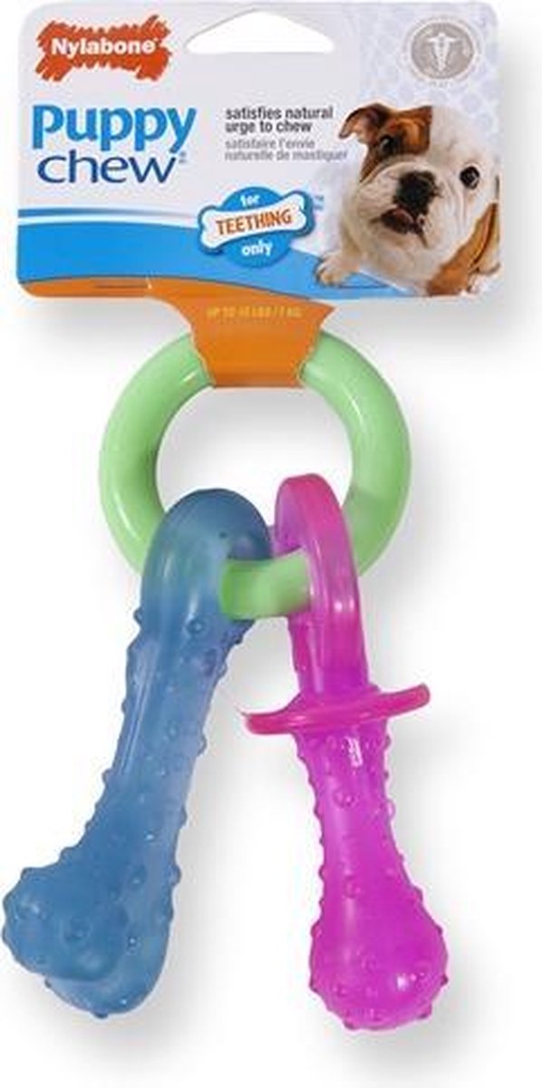 Nylabone puppy chew bijtring speen / bot puppyspeelgoed - tot 7 kg - 1 stuks