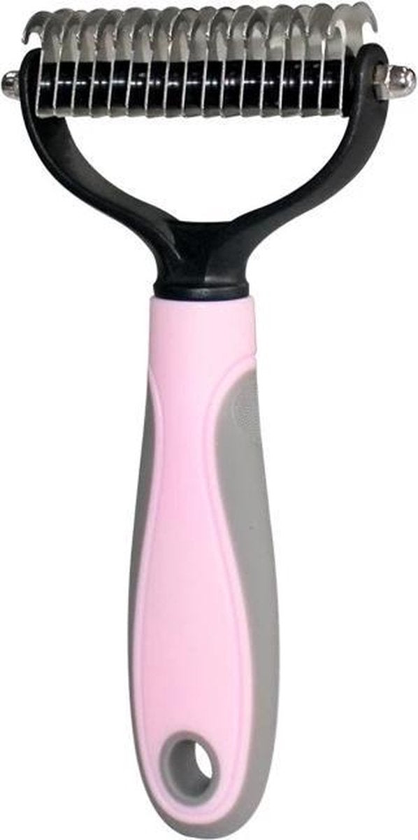Repus ROZE Dubbelzijdig Katten Kam | Ondervacht kam voor Kat en Hond | Hondenborstel | Kattenkam |Klittenkam | Verwijderd Klitten |Haaruitval | Musthave voor Katten en Honden