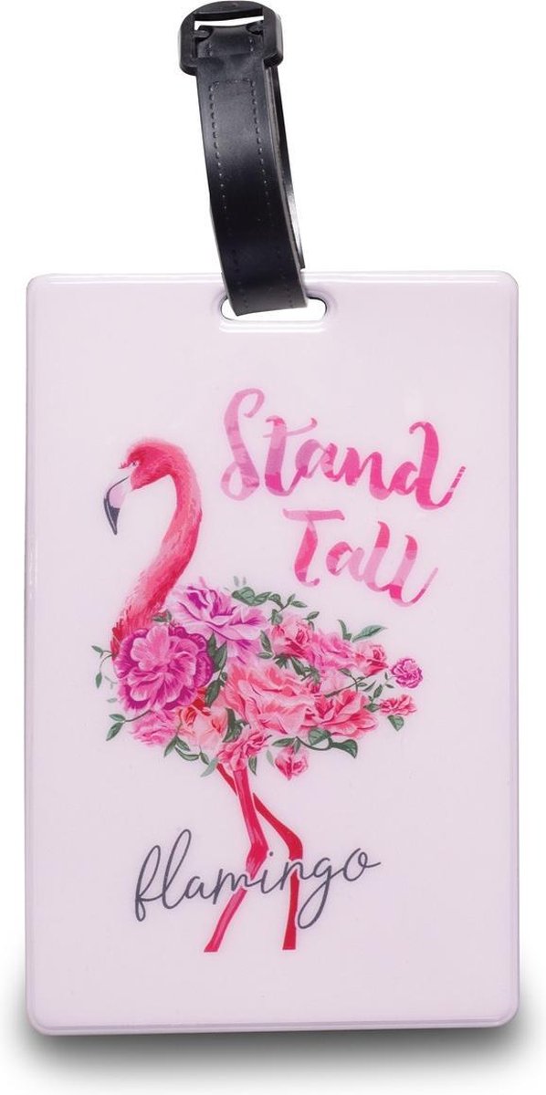 Worldpack Bagagelabel Flamingo 11 Cm Wit/roze
