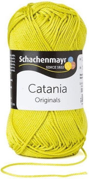 Schachenmayr Catania katoen 245 Anijs. PAK MET 10 BOLLEN a 50 GRAM. INCL. Gratis Digitale vinger haak en brei toerenteller.