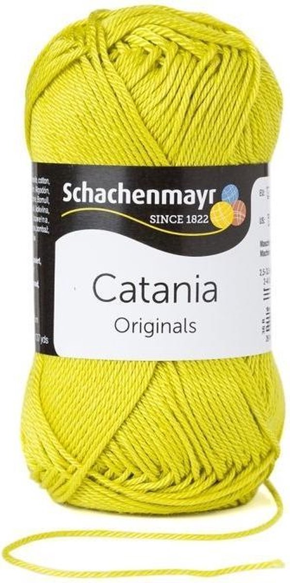 Schachenmayr Catania katoen 245 Anijs. PAK MET 10 BOLLEN a 50 GRAM. INCL. Gratis Digitale vinger haak en brei toerenteller.