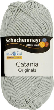 SCHACHENMAYR CATANIA KATOEN - 172 L. GRIJS. PAK MET 10 BOLLEN a 50 GRAM. INCL. Gratis Digitale vinger haak en brei toerenteller