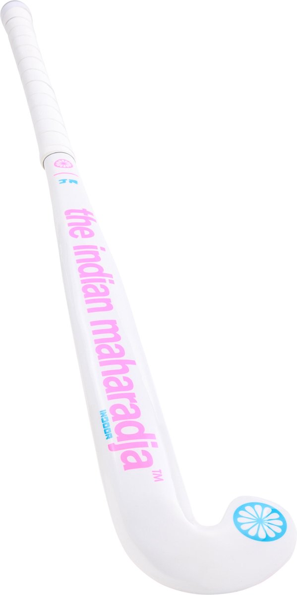 The Indian Maharadja Indoor Khanjar JR [wood]-34 inch Hockeystick Kids - wit-fel roze-fel blauw