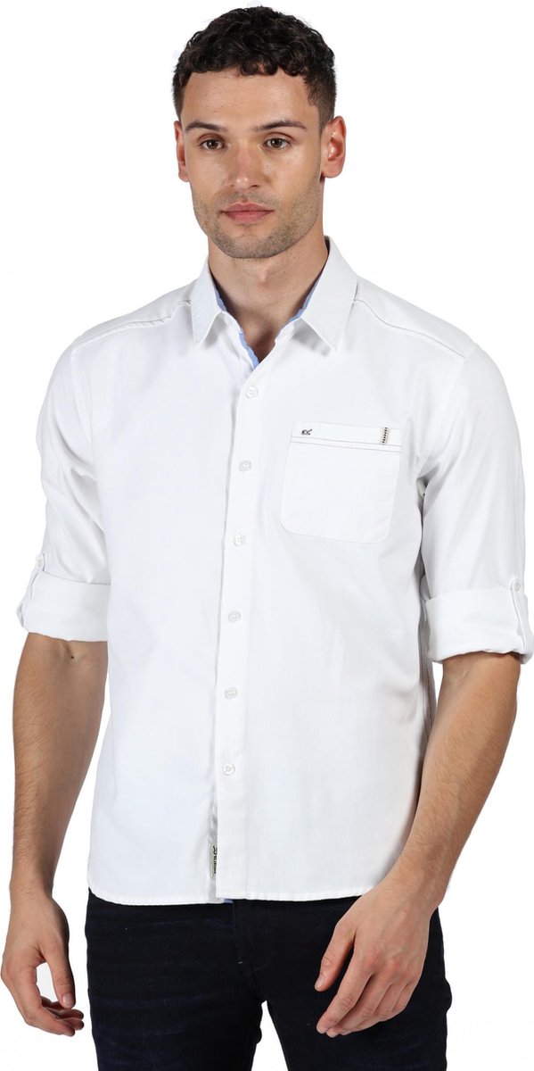 Regatta - Men's Banning Coolweave Long Sleeved Shirt - Outdoorshirt - Mannen - Maat M - Wit