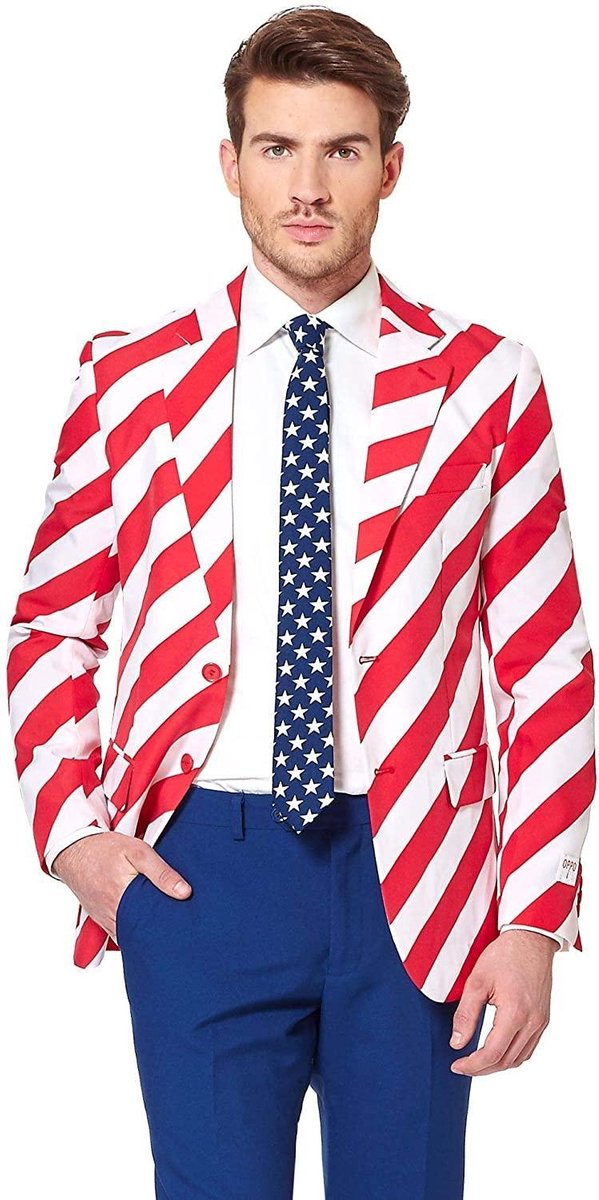 OppoSuits United Stripes - Mannen Zomer Kostuum - Gekleurd - Feest - Maat 62