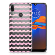 Motorola Moto E6 Plus | TPU bumper | Waves Roze