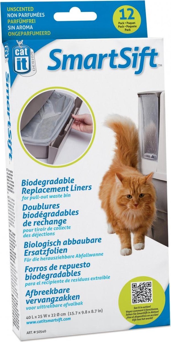 Cat it smart-sift afvalzak 12st 40x25x22CM/40L