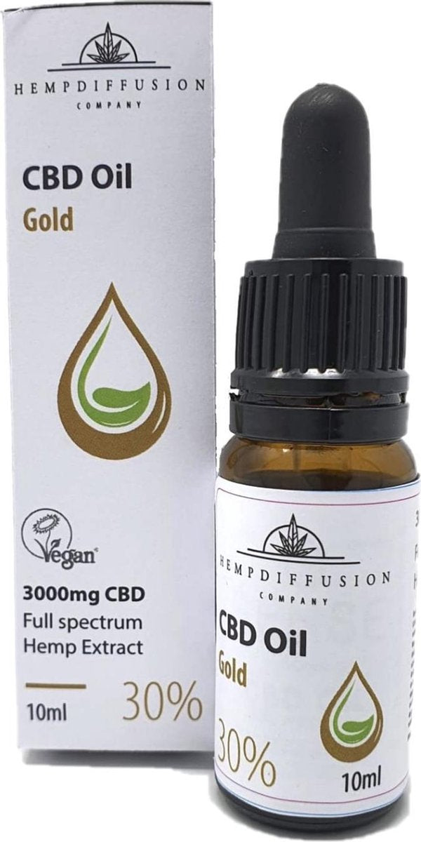 HempDiffusion CBD Olie  30% 10ml  100% Zwitsers hemp extract