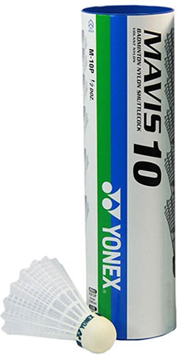 Yonex Shuttle Mavis 10 wit- Middle- koker- 6 shuttles