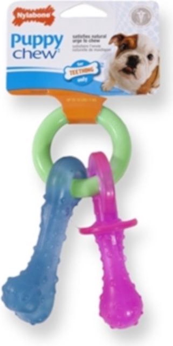 Nylabone Hondenbijtringen 22 Cm Nylon Groen/blauw/roze
