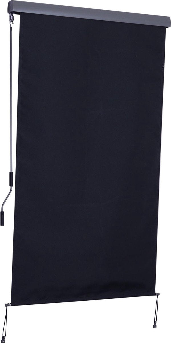 HOMCOM Windscherm met handslinger polyester + aluminium grijs 120 x 200 cm