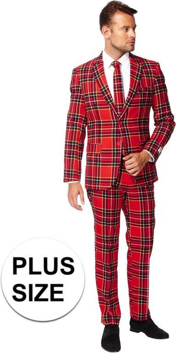Grote maten heren kostuum The Lumberjack Schotse tartan ruit - Opposuits pak - Verkleedkleding/Carnavalskleding 54 (2XL)